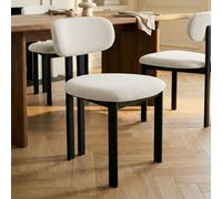Lot de 2 Chaises FRANCA en Tissu Blanc, Chaise de Salle à Manger et Cuisine au Look Moderne, Pieds en métal