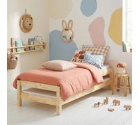 Lot de 2 lits superposables RINO 80 x 190 cm, lits simples 1 place, couchage d'appoint, en pin massif vernis naturel