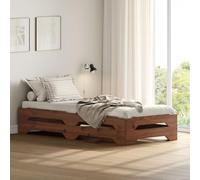 IDIMEX Lot de 2 Lits superposables Ronny 90 x 200 cm Brun foncé Couchage supplémentaire Fonctionnel en pin Massif