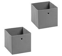 IDIMEX Lot de 2 tiroirs en Tissu Gris Bella boîte de Rangement Ouverte avec poignée dim 32 x 32 x 32 cm, idéal pour Cube de Rangement bac Pliable pour Linge Jouets vêtements