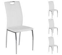 Lot de 4 chaises APOLLO assise synthétique blanc Blanc G