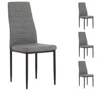 Lot de 4 chaise idimex H. 100 cm non empilable non pliable en metal interieur gris gris G