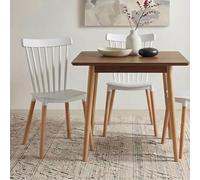 IDIMEX Lot de 4 chaises RAVI de Salle à Manger Design, Blanc, Design scandinave avec Assise Confortable, Pieds en hêtre Massif, Idéale pour Table à Manger, Structure Solide jusqu'à 120 kg