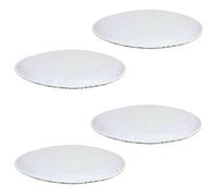 IDIMEX Lot de 4 Coussins d'assise antidérapants Leslie, galettes de chaises de Salle à Manger en Feutre de Format Rond avec Picots en Caoutchouc Noir, Coloris Blanc