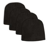 IDIMEX Lot de 4 Coussins d'assise AZARA pour Chaise d'intérieur, Coussin antidérapant en Tissu Noir