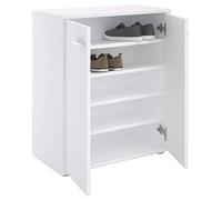 Meuble à chaussures OLYMPE, commode meuble de rangement avec 2 portes, en mélaminé blanc mat