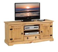 IDIMEX Meuble TV Tequila Banc télé de 140 cm en Bois Style Mexicain avec 1 tiroir 2 niches et 2 Portes, en pin Massif Finition teintée/cirée