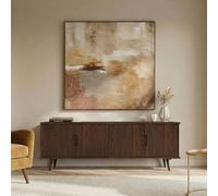 IDIMEX Meuble TV Tivoli L 153 cm 4 Portes, en Bois Massif Couleur Noyer, Meuble Télé avec Rangement, Style Vintage, pour Télé jusqu'à 165 cm (65"), Idéal pour Salon, Étagères Réglables en Hauteur