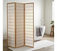 IDIMEX Paravent séparateur de pièce avec Structure en Bois Vernis Naturel et 3 Panneaux repliables en Papier de Riz