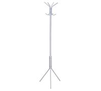 Porte-manteaux ARIST portant pour vêtements sur pied hauteur 174 cm avec 8 crochets, meuble d'entrée en métal laqué blanc Blanc G