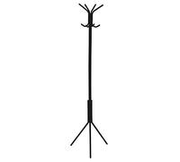Porte-manteaux ARIST portant pour vêtements sur pied hauteur 174 cm avec 8 crochets, meuble d'entrée en métal laqué noir