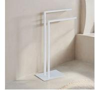 IDIMEX Porte Serviette ANDREW pour Salle de Bain coloris Blanc - Porte Serviette sur Pied en Métal, Design moderne