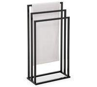 IDIMEX Porte-Serviettes sur Pied KUNO Portant pour vêtements et Linge de Salle de Bain avec 3 Niveaux d'étendage sur différentes hauteurs, Structure en métal laqué Noir