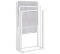 IDIMEX Porte-Serviettes sur Pied KUNO Portant pour vêtements et Linge de Salle de Bain avec 3 Niveaux d'étendage sur différentes hauteurs, Structure en métal laqué Blanc