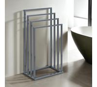 IDIMEX Porte-Serviettes sur Pied Senza en Métal Gris avec 4 Niveaux d'Étendage sur Différentes Hauteurs, Sèche-Serviettes pour de Salle de Bain
