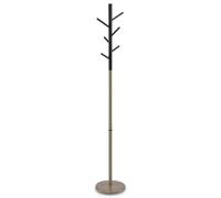 IDIMEX Portemanteau Enrico en métal et Bois Coloris Champagne et Noir Portant à vêtements sur Pied en Forme d'arbre avec 6 Crochets sur différentes hauteurs
