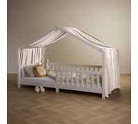 IDIMEX Rideau de lit LIAN en Mousseline 100% Coton 125 x 390 cm, pour Lits cabanes Enfants, Tissu léger et Doux, Écru