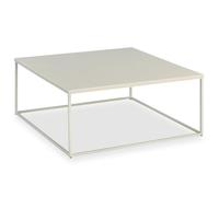 IDIMEX Table Basse HILAR Grande Table de Salon Couleur Beige Design Retro Vintage Industriel, Plateau carré de 80 x 80 cm en métal laqué