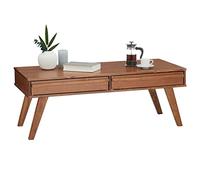IDIMEX Table Basse Jona Style scandinave Table de Salon rectangulaire avec 2 tiroirs, en pin Massif lasuré Brun foncé