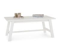 Idimex Table basse LUZERNA rectangulaire pour salon 110 x 45 cm bois massif blanc pieds en bois