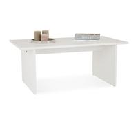 IDIMEX Table Basse Salto rectangulaire pour Salon en Bois Massif Blanc, 110x45 cm, élégante et Minimaliste, Pieds en Bois