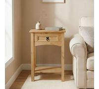 IDIMEX Table Console Salsa Table d'appoint en Bois Style Mexicain avec 1 tiroir et 1 étagère, Meuble d'entrée, Console Meuble pour Meubles de Salon, en pin Massif Finition teintée/cirée