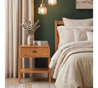 IDIMEX Table de Chevet Adamo H 49 cm en Bois Massif Coloris Chêne avec 1 Tiroir et 1 Tablette Inférieure, Petite Table de Nuit au Style Naturel et Moderne avec Rangement