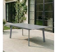 IDIMEX Table de Jardin extérieur Verano L 180 cm Extensible en Aluminium Coloris Gris pour 6-8 Personnes, résistante aux intempéries et Facile d'entretien, idéale pour terrasse ou Balcon