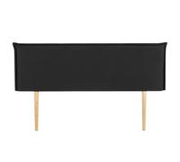 IDIMEX Tête de lit VINCEL 160 rembourrée, en Tissu Polyester pour lit 160 cm, sur Pieds en Bois, Noir