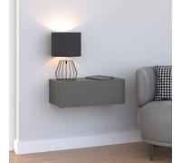 IDIMEX Tiroir Suspendu THALA, Table de Nuit étagère Murale avec 1 tiroir sans poignée, revêtement mélaminé, en Bois, Gris