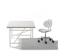 Idimex œufs Homme + Set de Chaise Turtle - Bureau Table Armature et plateau blanc 120 x 70 cm Blanc + Chaise Turtle Blanc - Richard Lampert Meubles