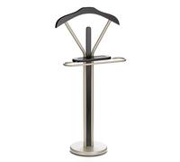 IDIMEX Valet de Chambre Fabio en métal Couleur Champagne et Noir chevalet de Nuit Portant pour vêtements Structure en Aluminium et Finition en MDF