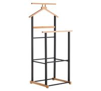 IDIMEX Valet de Chambre Kanna chevalet de Nuit Double Portant pour vêtements, en Bambou Naturel et Noir