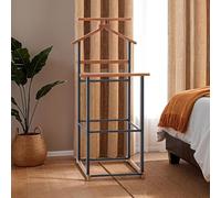 IDIMEX Valet de Chambre Kanna chevalet de Nuit Double Portant pour vêtements, en Bambou Noir et Vintage