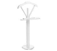 IDIMEX Valet de Chambre Matteo chevalet de Nuit Portant pour vêtements, Structure en métal et en Bois laqué Couleur Blanc