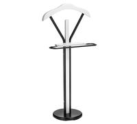 Valet de chambre MATTEO chevalet de nuit portant pour vêtements, structure en métal et en bois laqué couleur noir et blanc Blanc/Noir G