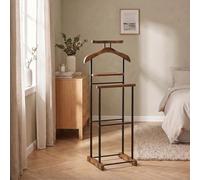 IDIMEX Valet de Chambre Medina chevalet de Nuit Double Portant pour vêtements, en MDF Effet ieux Bois et métal laqué Noir