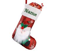 iDIY Chaussette de Noel Personnalisé - Prenom Personnalisé, Coton & Lin, 45 cm, Père Noël, GNOME, Pingouin, Bonhomme de Neige, Renne - Deco Noel Personnalisé - GNOME