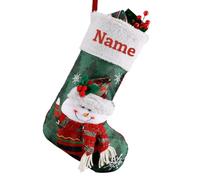 iDIY Chaussette de Noel Personnalisé - Prenom Personnalisé, Coton & Lin, 45 cm, Père Noël, GNOME, Pingouin, Bonhomme de Neige, Renne - Deco Noel Personnalisé - Bonhomme de Neige