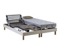 Idliterie 140x190 en bois matelas sommier tete de lit - sommier a lattes beige