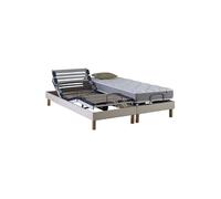 Idliterie 180x200 en bois matelas sommier - sommier a lattes beige