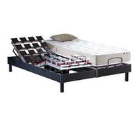 Idliterie 180x200 en bois matelas sommier tete de lit - sommier a plots gris anthracite Gris