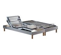 Idliterie 180x200 en bois matelas sommier tete de lit - sommier de relaxation gris