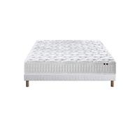 Idliterie - Ensemble matelas ressorts 5 zones etoile + sommier - made in france - 140x190cm + sommier - blanc