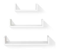 idmarket 13529 étagères Tablette flottante Mural Panneau d'aggloméré mélaminé (MFC) Blanc Blanc