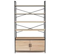idmarket 15276 étagères Autonome Métal, Bois Noir, Bois Noir