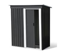 Abri De Jardin 1,3 M² Gris En Acier Galvanisé Blanc
