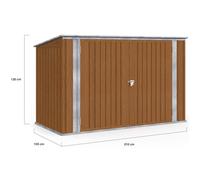 IDMARKET Abri de jardin en métal effet bois verrouillable multi-rangement pour stockage vélos, outils, poubelles