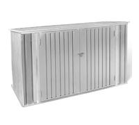 IDMarket - Abri de Jardin en métal Gris Clair verrouillable Multi-Rangement | Pour stockage vélos, outils, poubelles