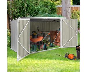 IDMARKET Abri de jardin en métal gris clair verrouillable multi-rangement stockage vélos, outils, poubelles